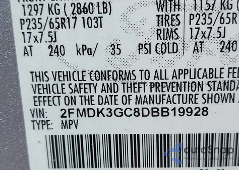 2013 Ford Edge Se z USA, uszkodzony, nr VIN 2FMDK3GC8DBB19928